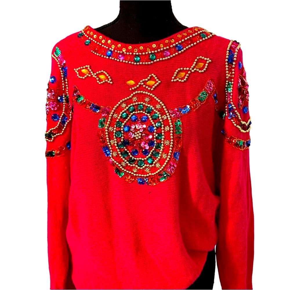 Vintage “Christina” Beaded Sweater